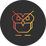 Logo en couleur design de la chouette agence à Lyon